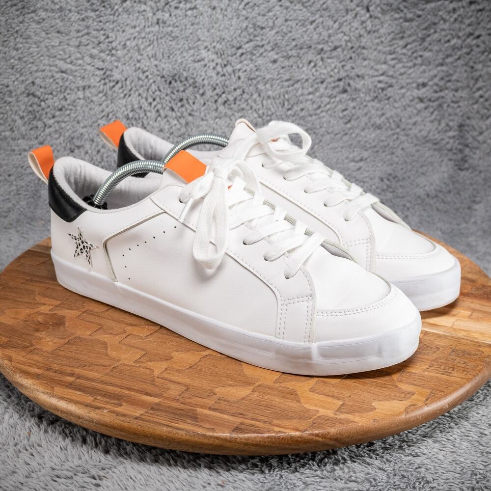 Evans Womens Lace Up Sneaker White‎ Star Size 10 Clean Girl Preppy Casual